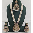 Kavita Art Luxurious Crystal Stone Pearl And Beads Long Necklace Set