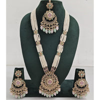 Kavita Art Luxurious Crystal Stone Pearl And Beads Long Necklace Set