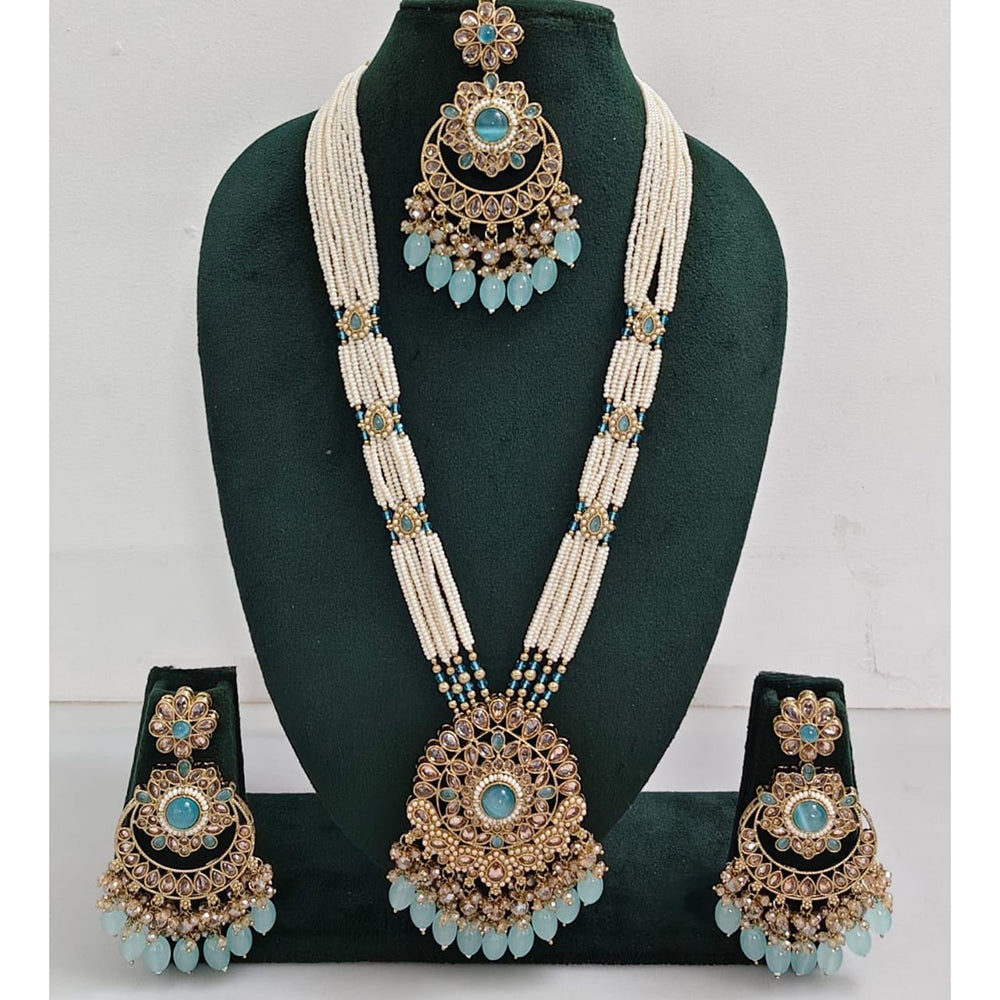 Kavita Art Luxurious Crystal Stone Pearl And Beads Long Necklace Set