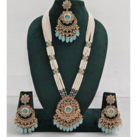 Kavita Art Luxurious Crystal Stone Pearl And Beads Long Necklace Set