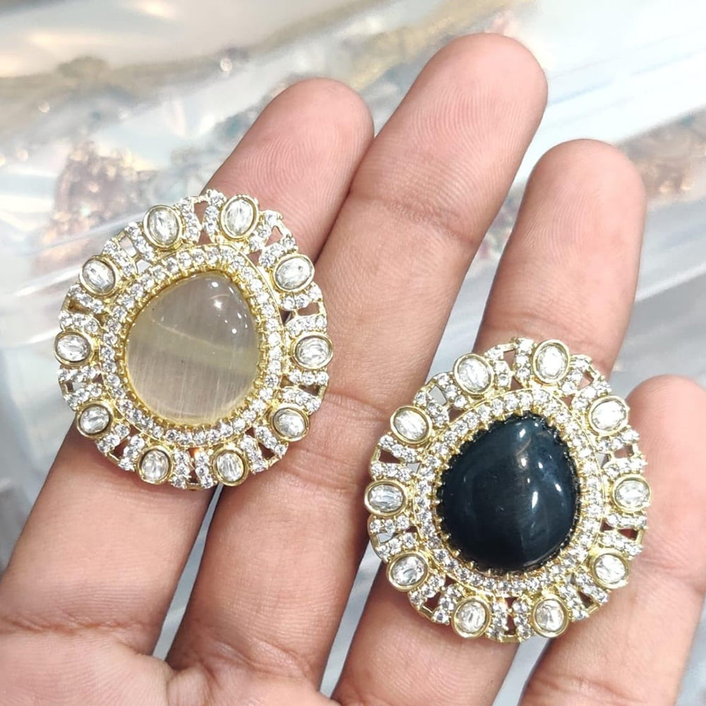 Kavita Art Glamorous Pota And Austrian Stone Statement Ring