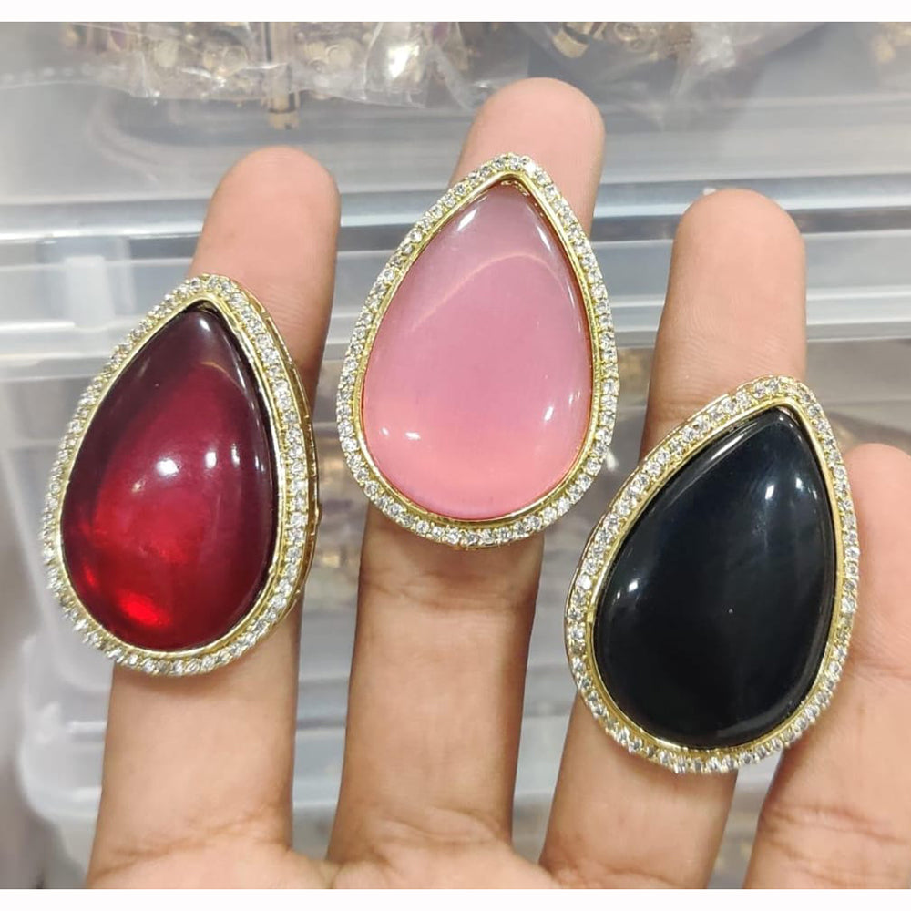 Kavita Art Glamorous Pota And Austrian Stone Statement Ring