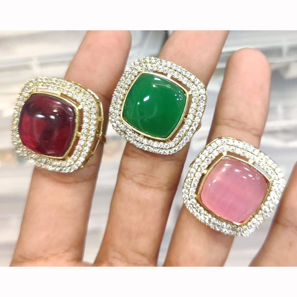 Kavita Art Glamorous Pota And Austrian Stone Statement Ring