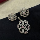 Kavita Art Classic American Daimond Stone Pendant And Earring Set