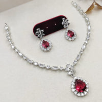 Kavita Art Shimmering Crystal With Austrian Stone Necklace Set