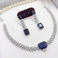 Kavita Art Shimmering Crystal With Austrian Stone Necklace Set