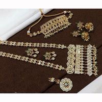 Kavita Art Premium Austrian Stone And Pearl Double Necklace Set