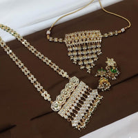 Kavita Art Premium Austrian Stone And Pearl Double Necklace Set