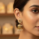 Kavita Art Sparkling Crystal Stone With Pearl Drop Jhumki Earrings