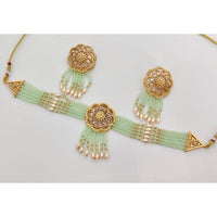 Kavita Art Crystal Stone And Pearl Designer Choker Necklace Set