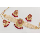 Kavita Art Crystal Stone And Pearl Designer Choker Necklace Set