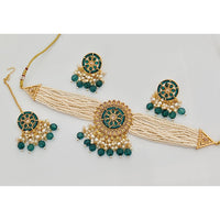 Kavita Art Crystal Stone And Pearl Designer Choker Necklace Set