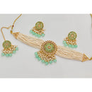 Kavita Art Crystal Stone And Pearl Designer Choker Necklace Set