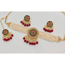 Kavita Art Crystal Stone And Pearl Designer Choker Necklace Set