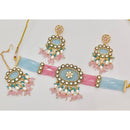 Kavita Art Crystal Stone And Pearl Designer Choker Necklace Set