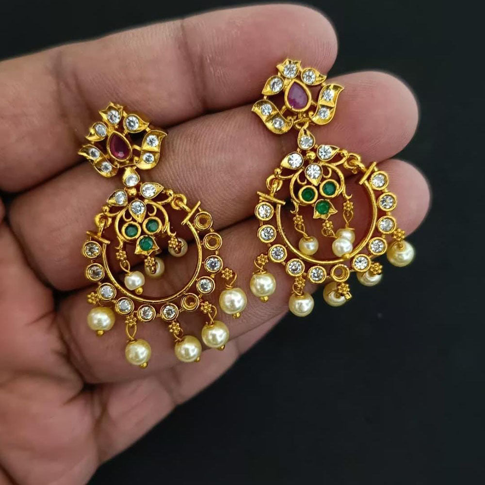 Kavita Art Designer Austrian Stone And Beads Dangler Earrings