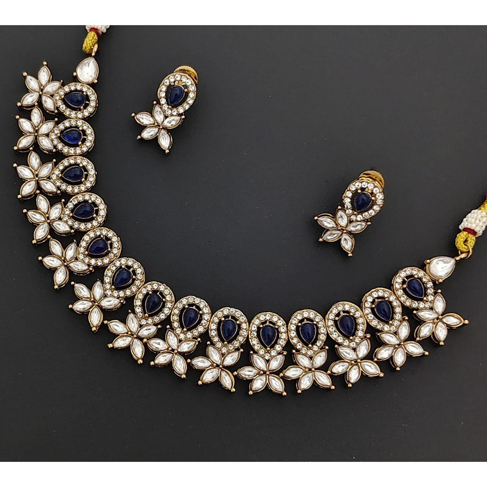 Kavita Art Premium Crystal And Pota Stone Designer Necklace Set