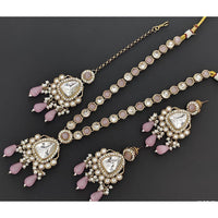 Kavita Art Premium Polki Kundan Stone Pearl And Beads Necklace Set