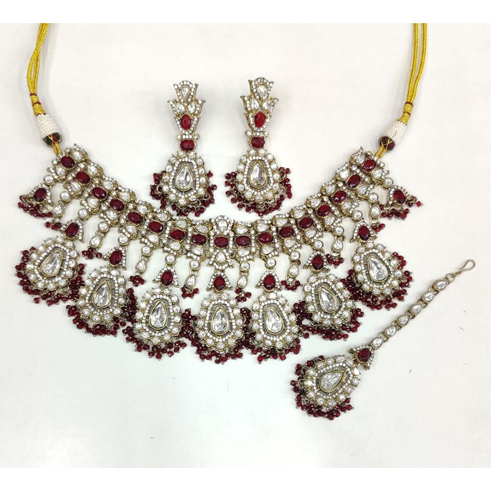 Kavita Art  Elegant Pota Stone And Pearl Necklace Set