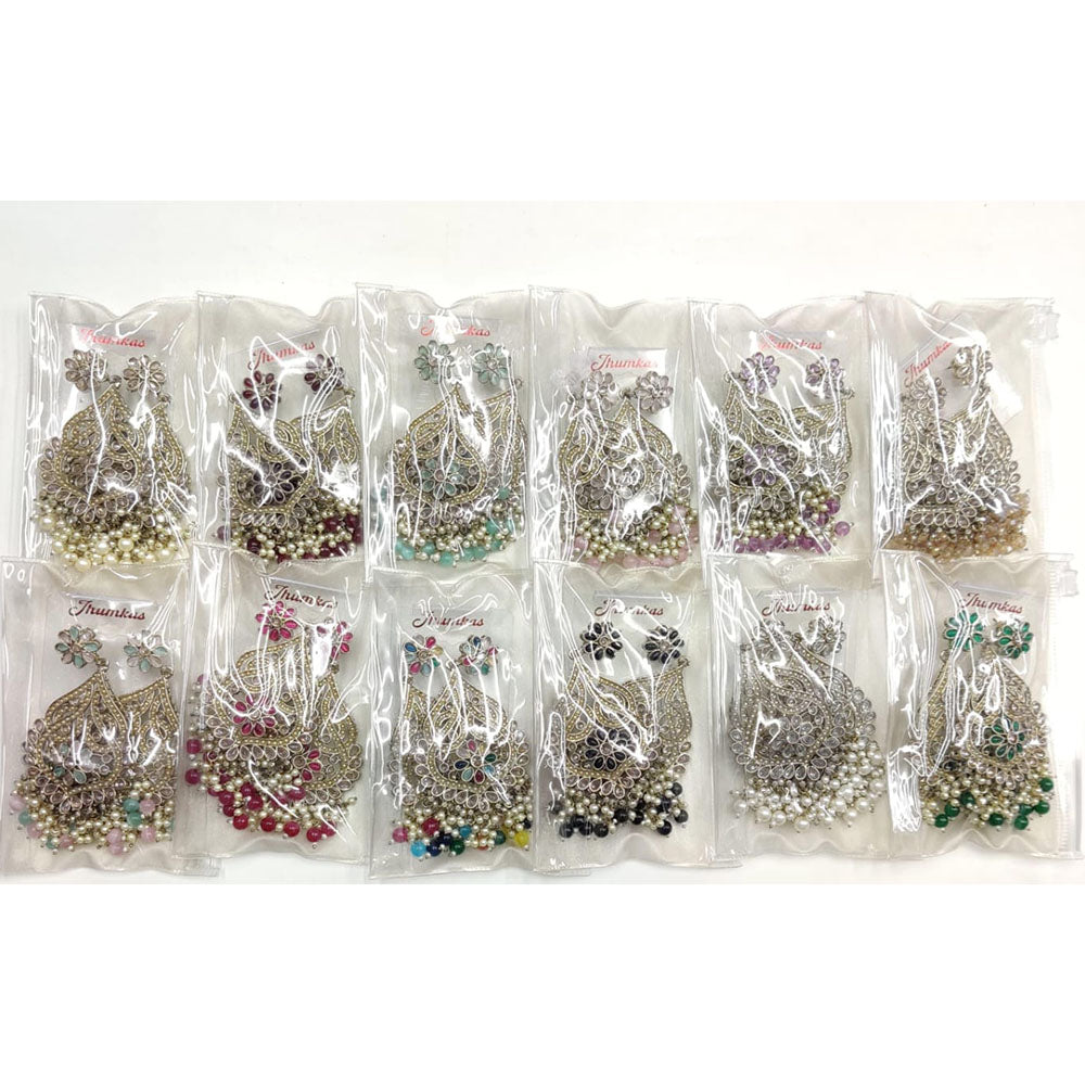 Kavita Art Royal Crystal Stone And Pearl Statement Dangler Earrings