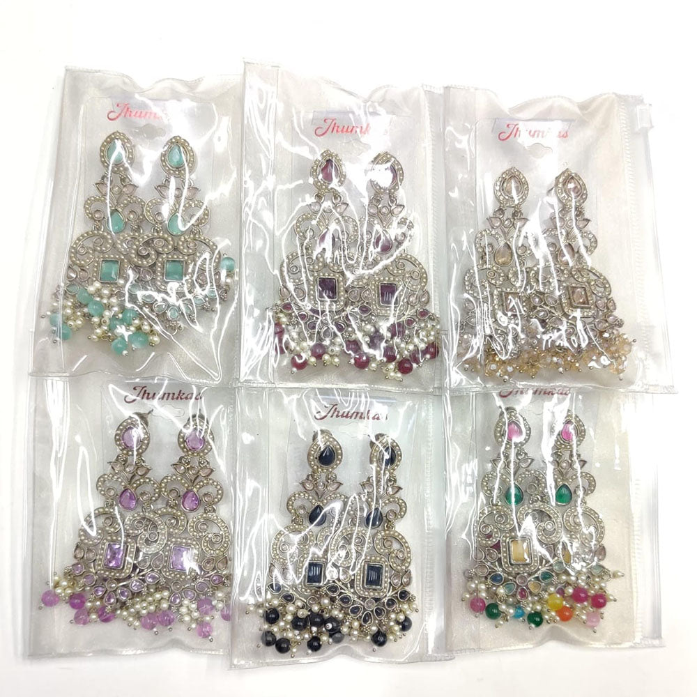 Kavita Art Royal Crystal Stone And Pearl Statement Dangler Earrings