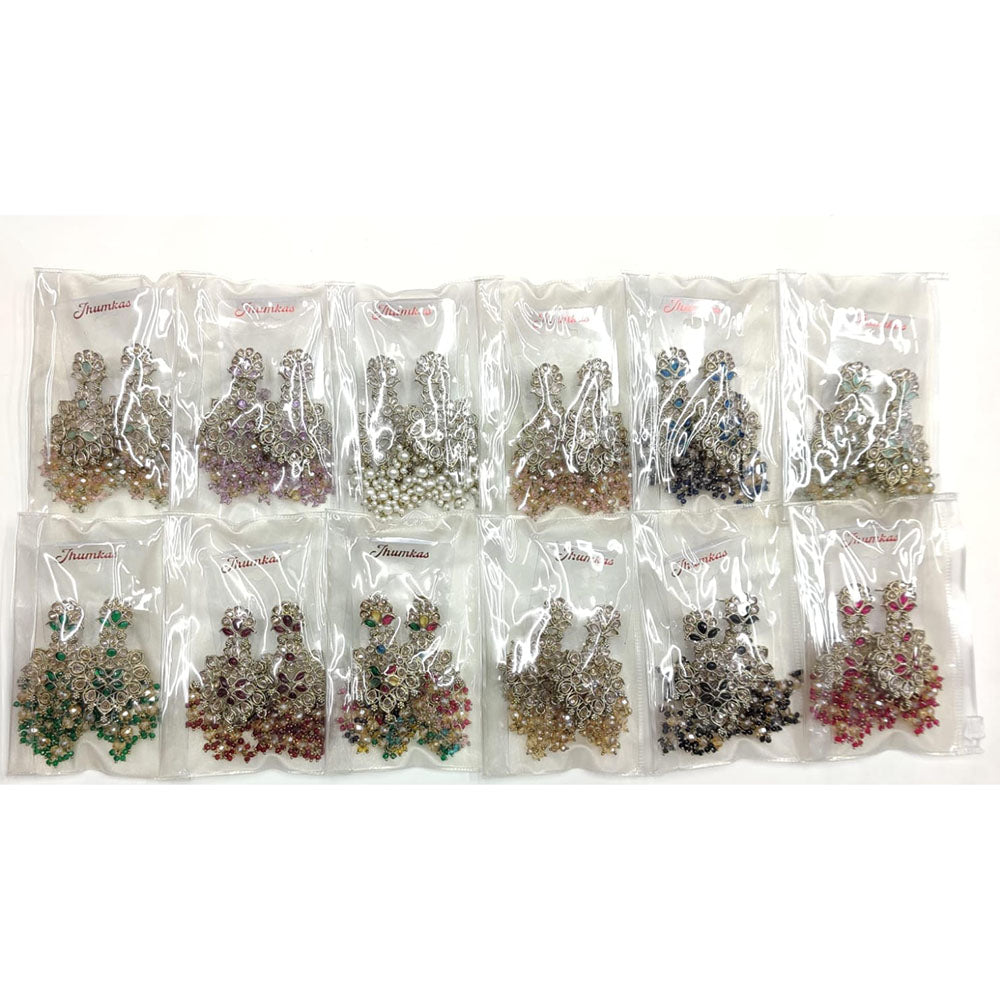 Kavita Art Royal Crystal Stone And Pearl Statement Dangler Earrings