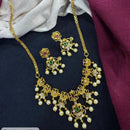 Kavita Art Royal Pota And Austrian Stone Pearl Statement Necklace Set