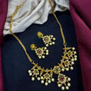 Kavita Art Royal Pota And Austrian Stone Pearl Statement Necklace Set