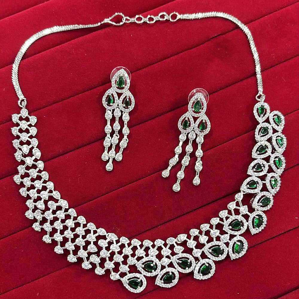 Kavita Art Premium American Diamond Sparkle Necklace Set
