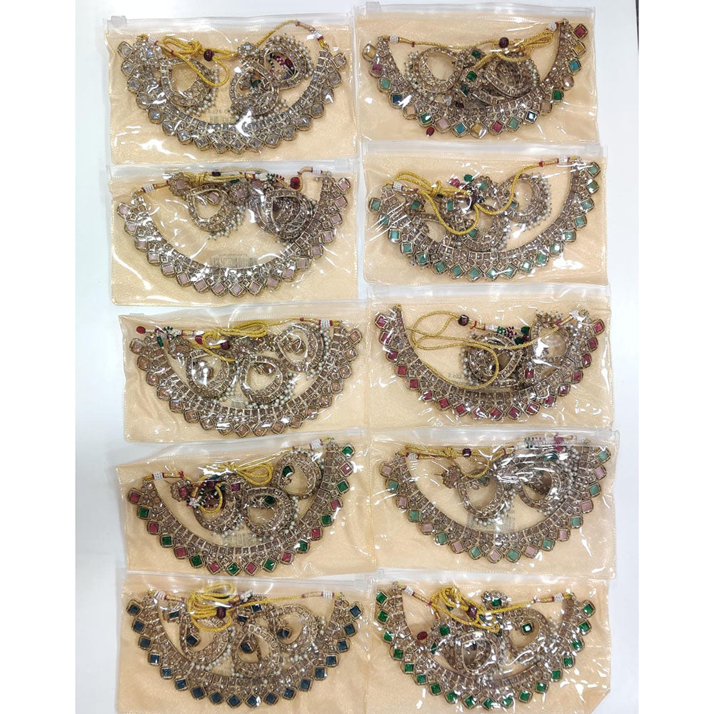 Kavita Art Elegant Crystal Stone And Pearl Designer Necklace Set