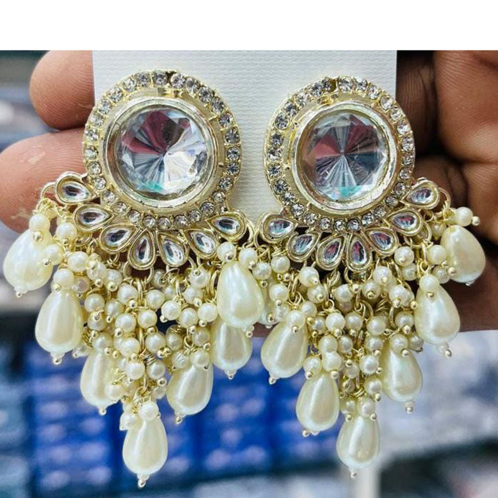 Kavita Art Luxury Kundan Stone And Pearl Ethnic Dangler Earrings