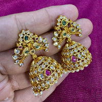 Kavita Art Designer Pota Austrian Stone And Pearl Jhumki Earrings