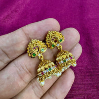 Kavita Art Designer Pota Austrian Stone And Pearl Jhumki Earrings