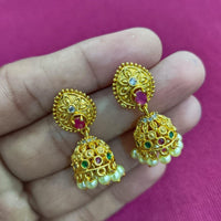 Kavita Art Designer Pota Austrian Stone And Pearl Jhumki Earrings