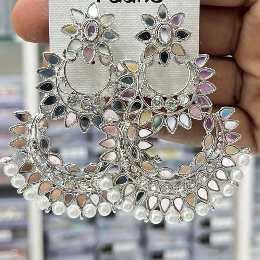 Kavita Art Royal Mirror Stone And Pearl Designer Earrings