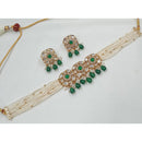 Kavita Art Glam Polki Kundan And Beads Heavy Choker Necklace Set