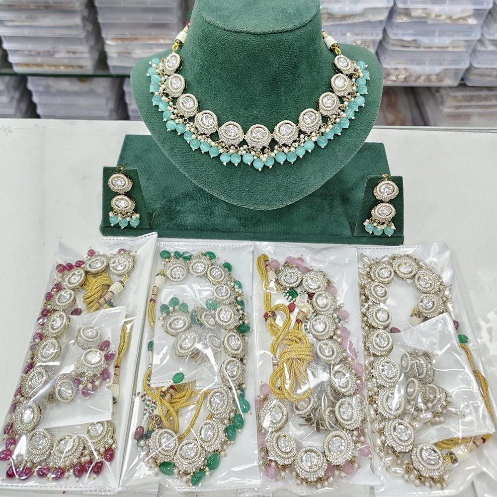 Kavita Art Glam Polki Kundan And Beads Heavy Choker Necklace Set