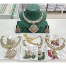 Kavita Art Sparkling American Diamond And Beads Statement Necklace Set