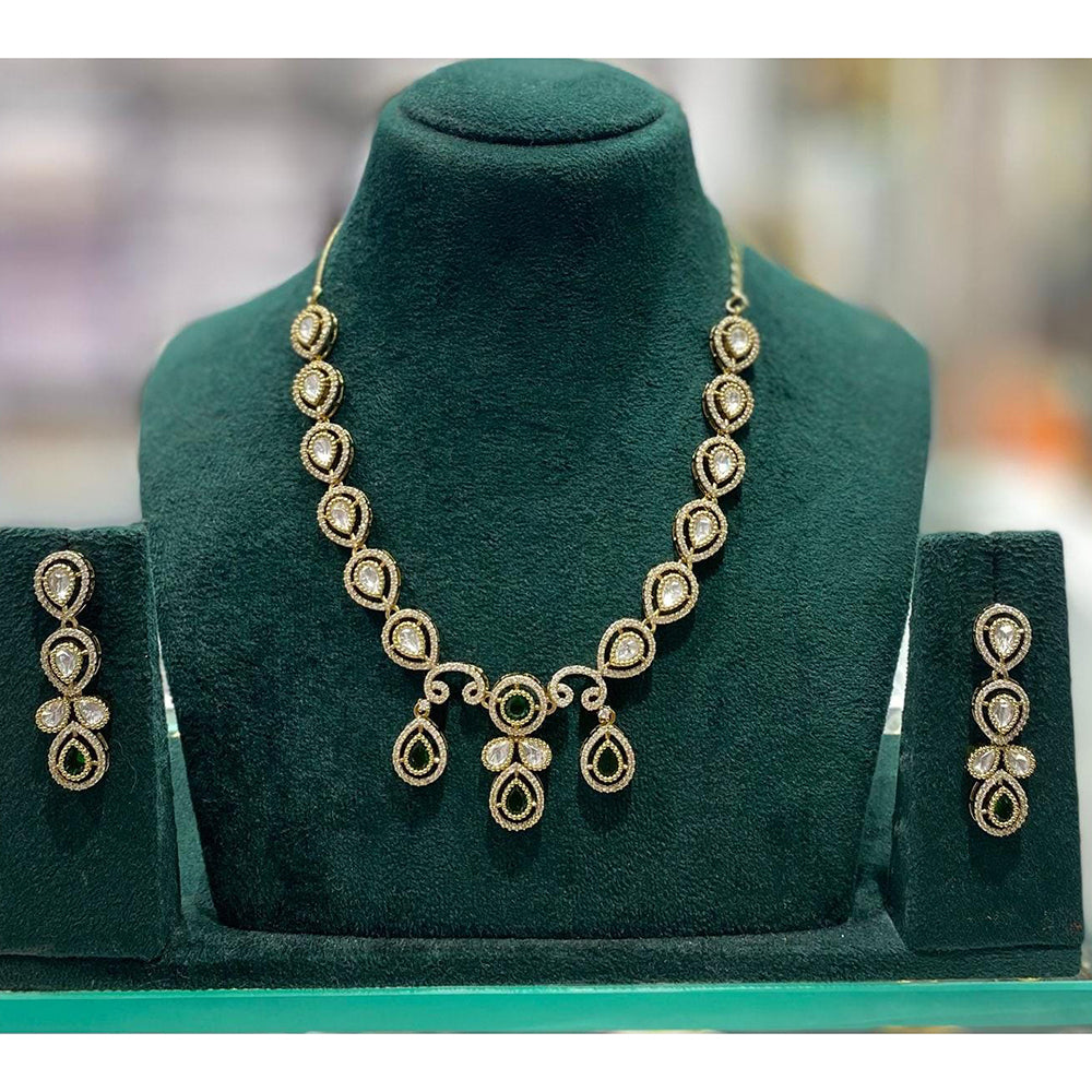 Kavita Art Premium Kundan Polki And Austrian Stone Necklace Set