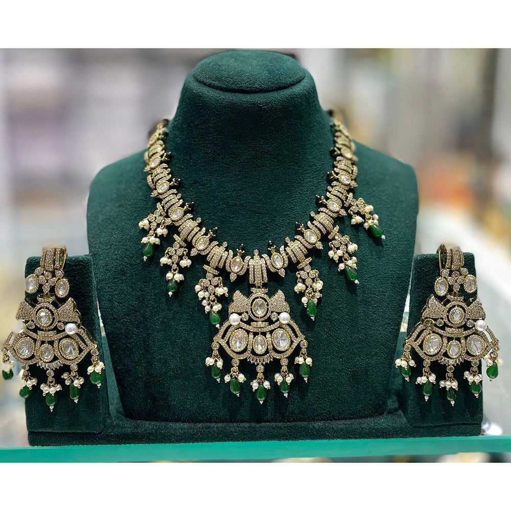 Kavita Art Premium Kundan Polki And Austrian Stone And Beads Necklace Set