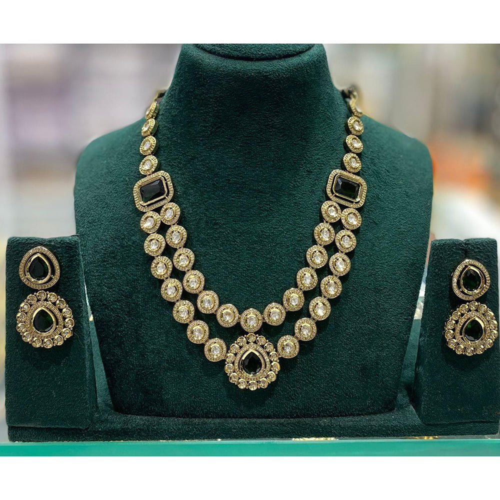 Kavita Art Premium Kundan Polki And Austrian Stone Necklace Set