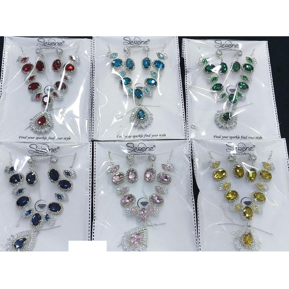 Kavita Art Sparkling Crystal Stone And Austrian Stone Necklace Set  
