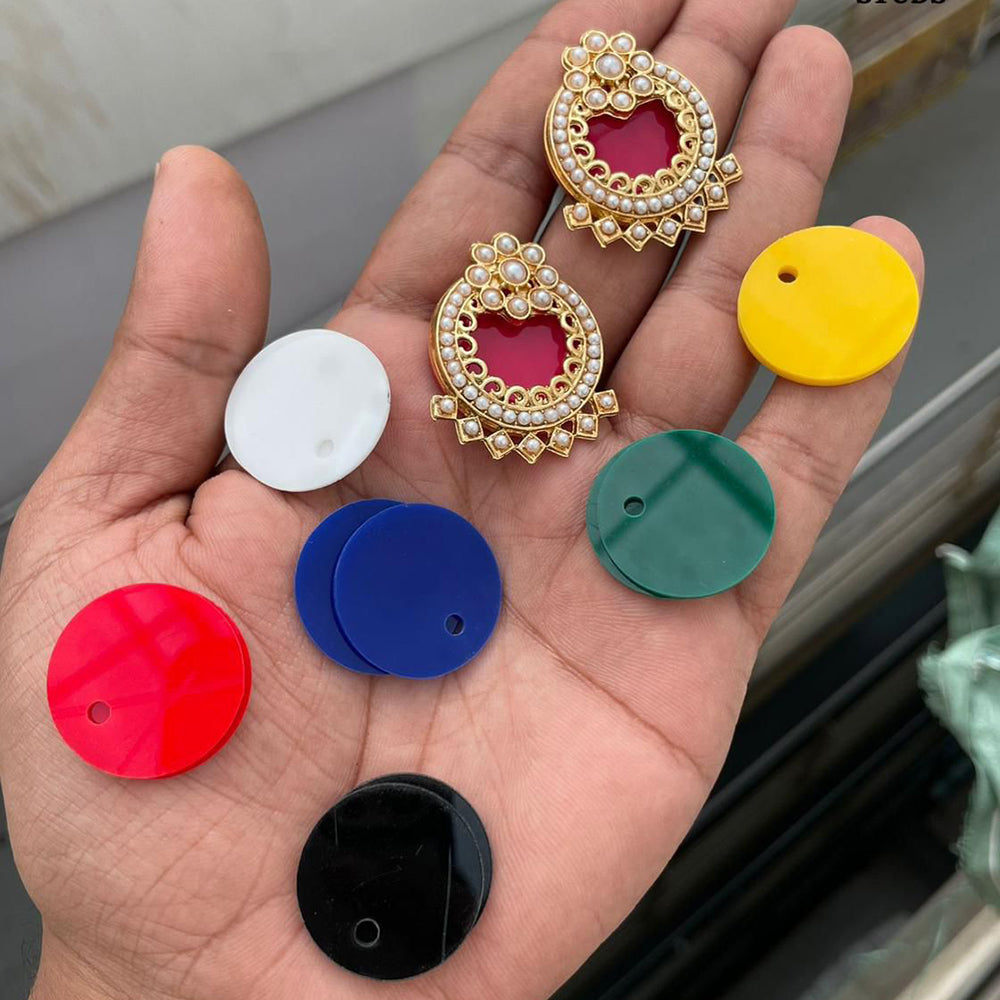 Kavita Art Stylish Interchangeable Color Pearl Stud Earrings