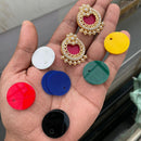 Kavita Art Stylish Interchangeable Color Pearl Stud Earrings