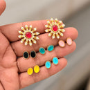 Kavita Art Stylish Interchangeable Color Pearl Stud Earrings