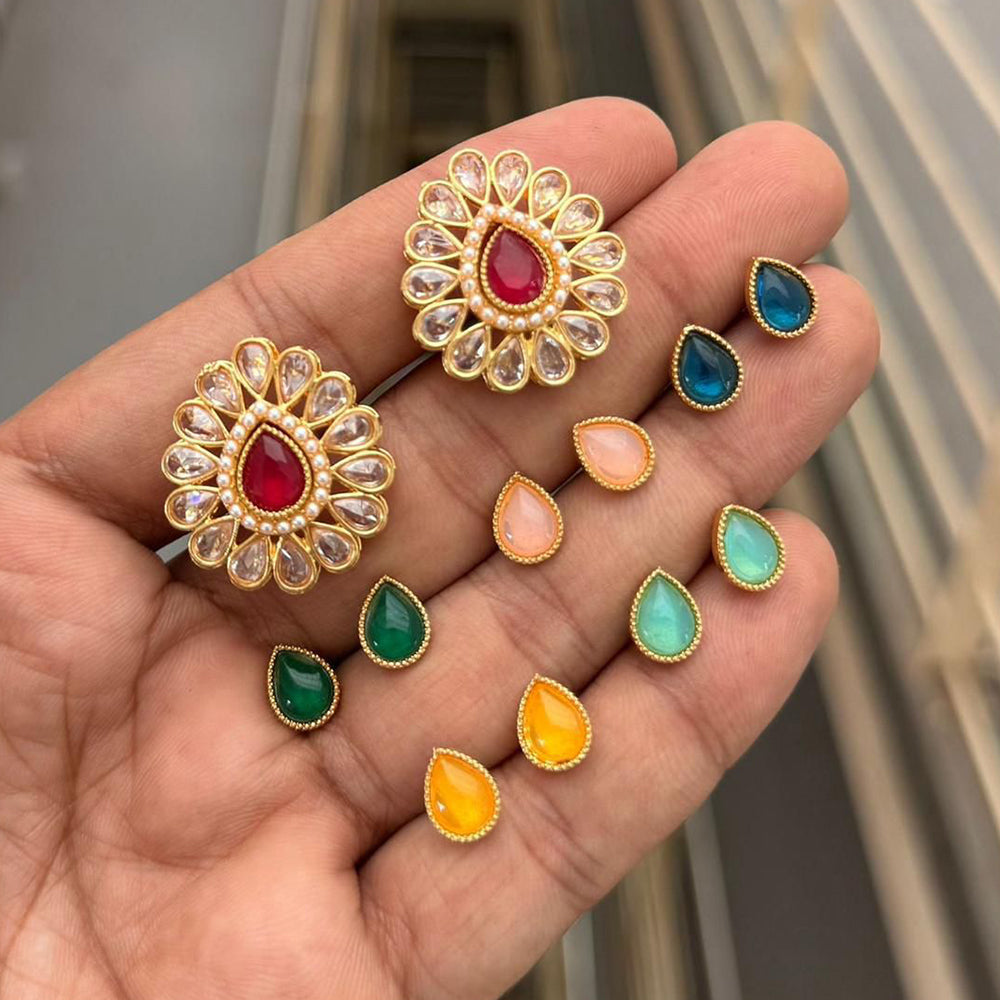 Kavita Art Stylish Interchangeable Color Pearl Stud Earrings