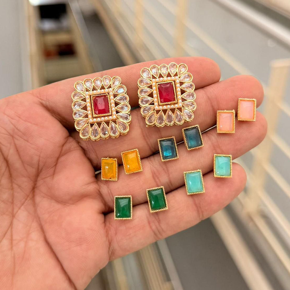 Kavita Art Stylish Interchangeable Color Pearl Stud Earrings