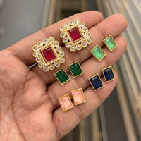 Kavita Art Stylish Interchangeable Color Pearl Stud Earrings