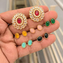 Kavita Art Stylish Interchangeable Color Pearl Stud Earrings