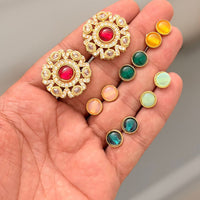 Kavita Art Stylish Interchangeable Color Pearl Stud Earrings